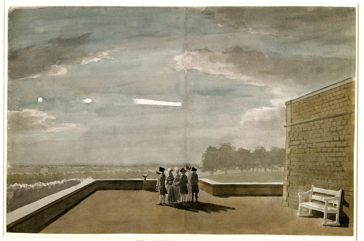 O Meteoro de 18 de agosto de 1783, visto do Ângulo Leste do Terraço Norte, Castelo de Windsor, 1783 de Paul Sandby