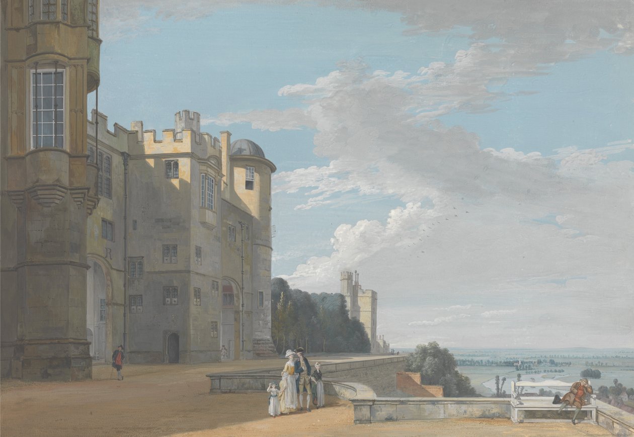 O Terraço Norte, Castelo de Windsor, Olhando Oeste de Paul Sandby