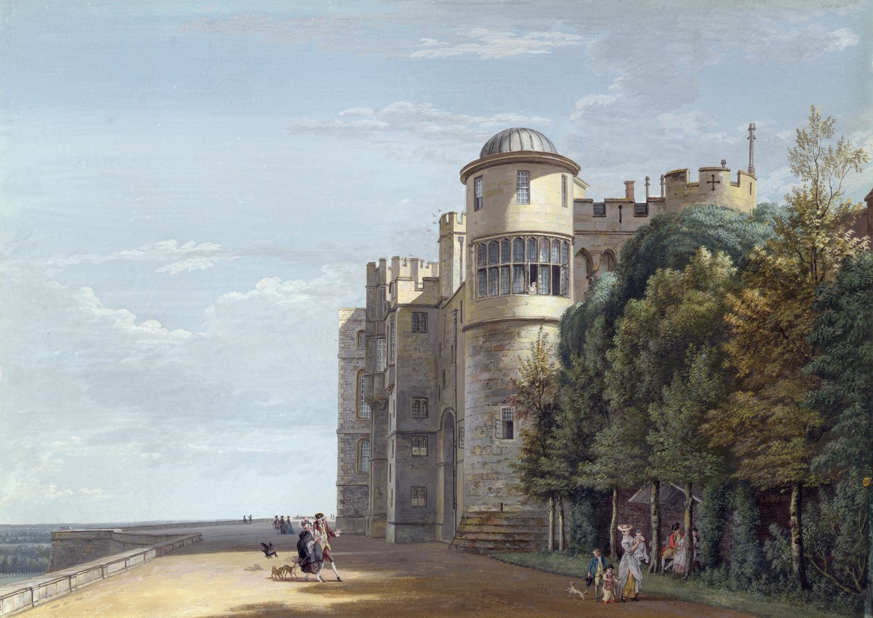 O North Terrace, Castelo de Windsor, olhando para o leste de Paul Sandby