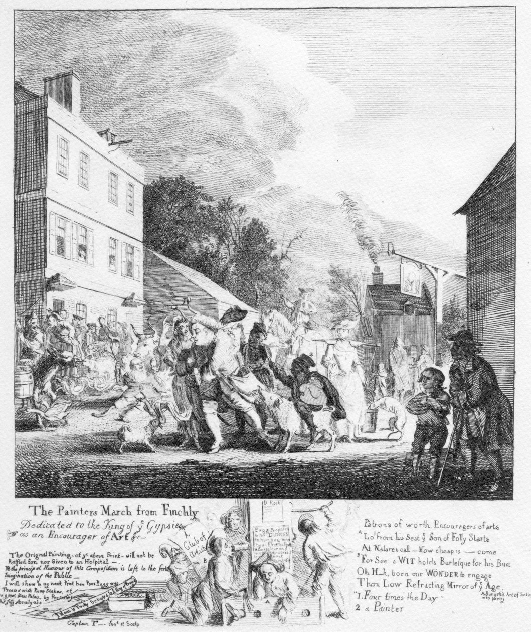 A Marcha do Pintor de Finchley, 1753 de Paul Sandby