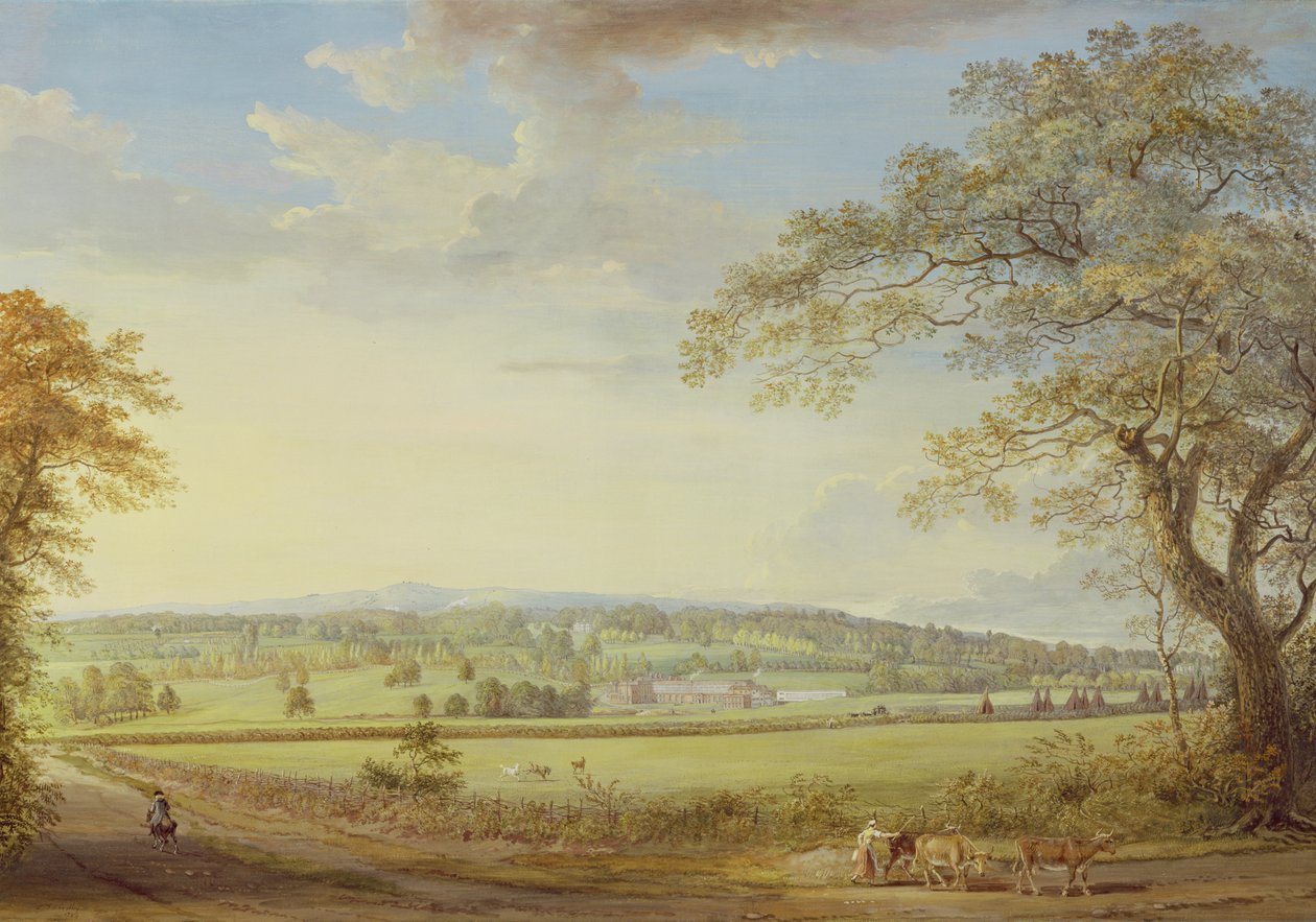 Whatman Turkey Mill em Kent, 1794 (guache, bodycolour, wc e lápis sobre papel colocado sobre tela) de Paul Sandby