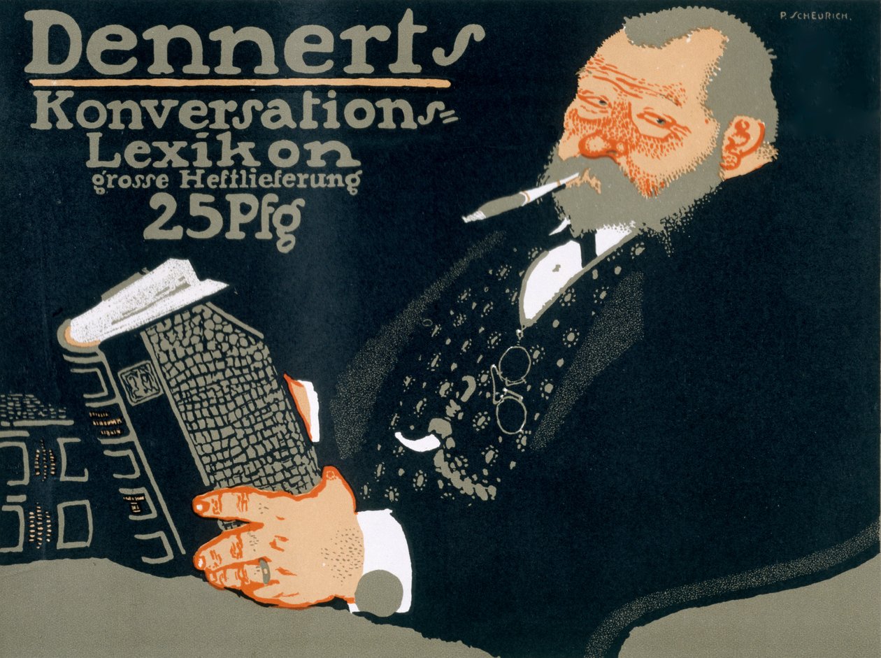Propaganda para o &39;Conversation Lexicon&39; de Dennert, 1927 de Paul Scheurich