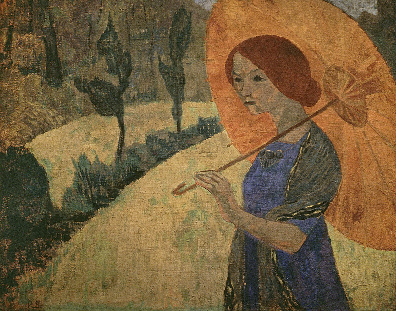 Madame Serusier com um guarda-sol de 1912 de Paul Sérusier