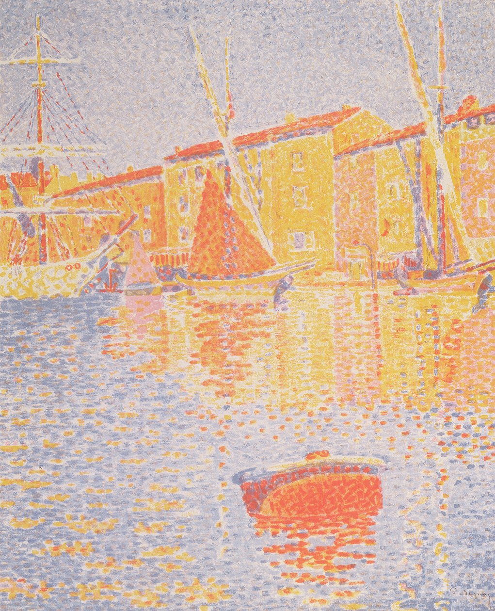 Bóia, Porto de St. Tropez, 1894 (lito colorido) de Paul Signac