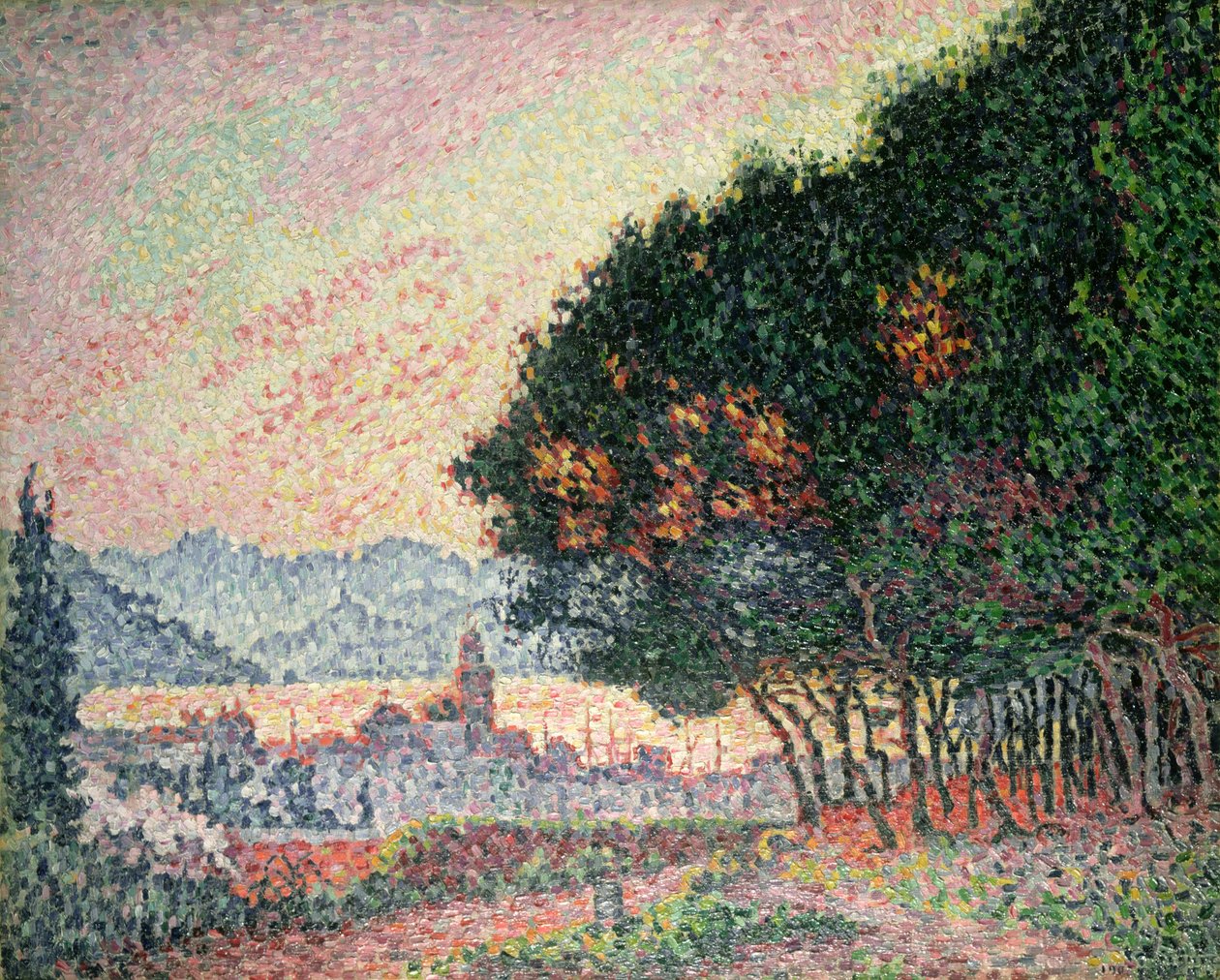 Floresta perto de St. Tropez, 1902 de Paul Signac