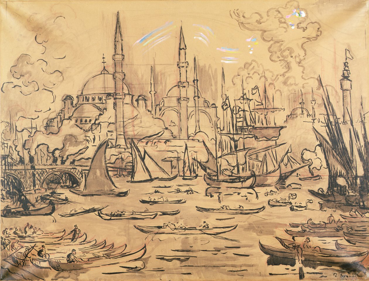 Santa Sofia, Istambul (wc no papel) de Paul Signac