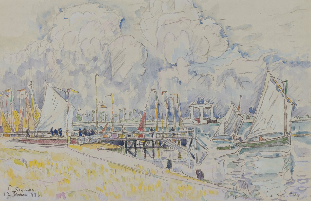 Le Crotoy, 1930 (wc com lápis sobre papel) de Paul Signac