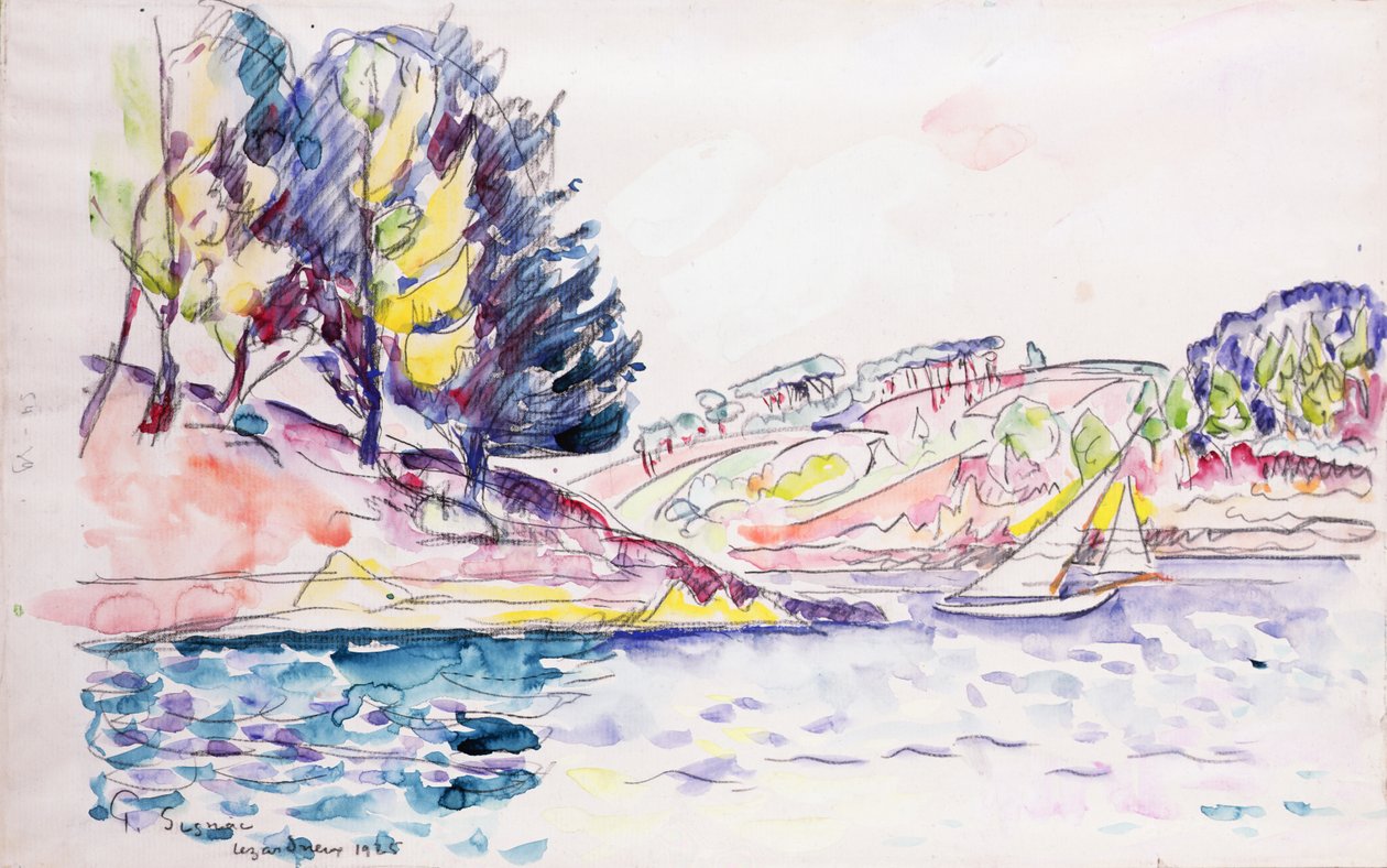 Lezardrieux, 1925 (wc no papel) de Paul Signac