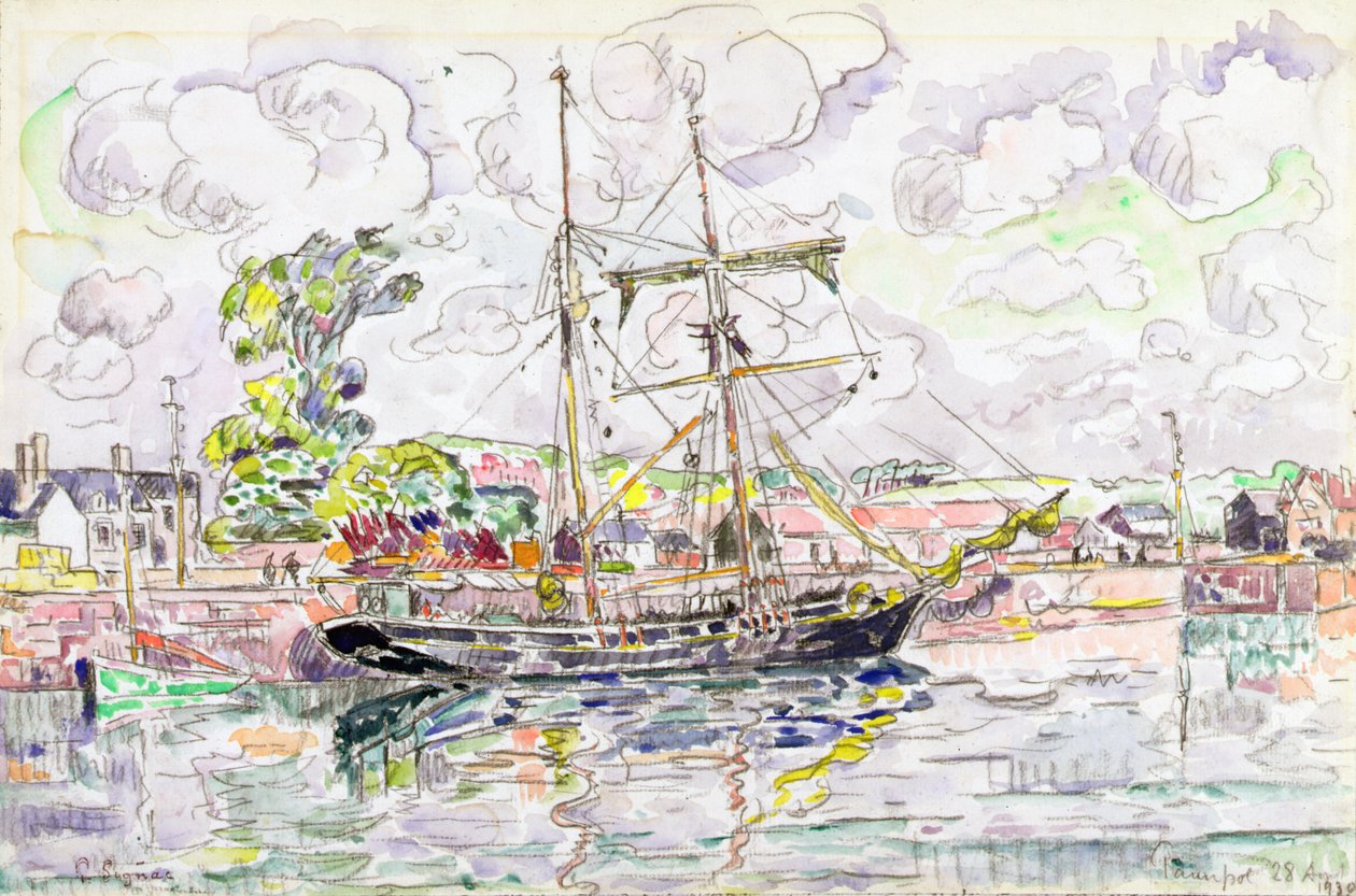 Paimpol, 1930 (wc com lápis sobre papel) de Paul Signac