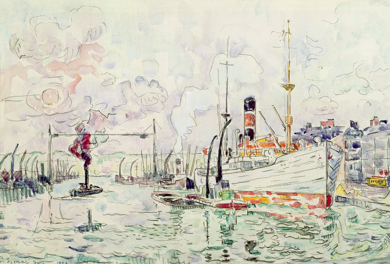Rouen, 1924 (lápis e papel higiênico) de Paul Signac