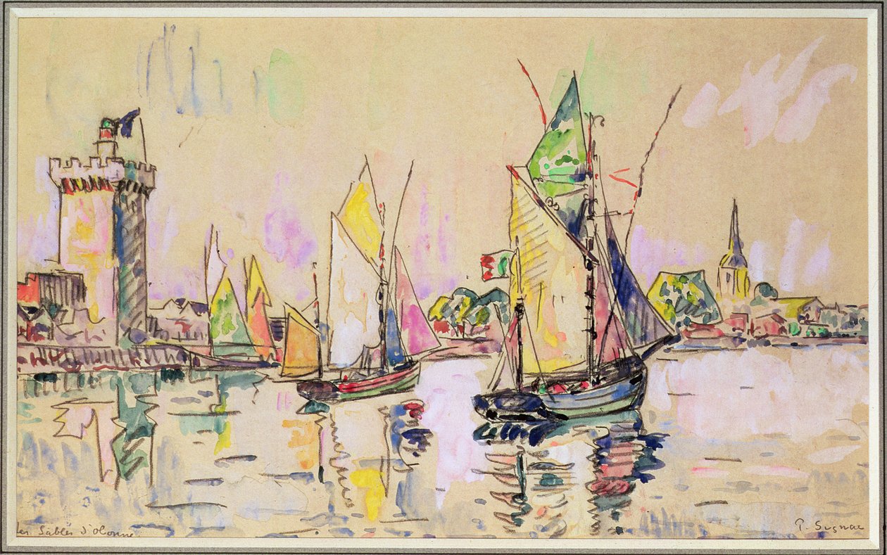Barcos à vela em Les Sables-d&39;Olonne de Paul Signac