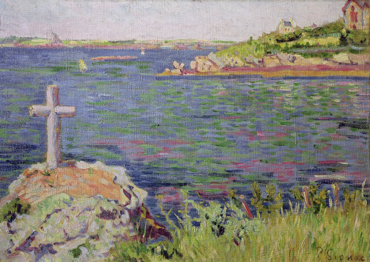 Saint-Briac, a cruz dos marinheiros, 1885 de Paul Signac