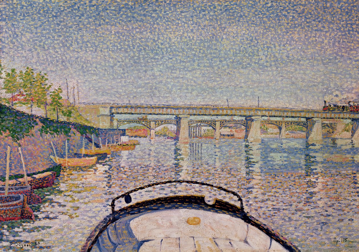 A ponte em Asnières, 1888 de Paul Signac