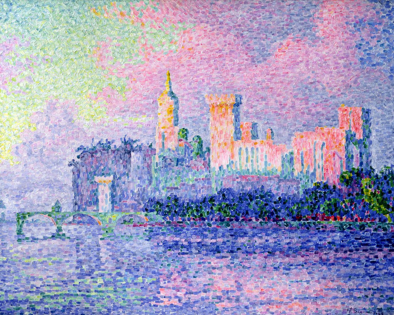 O Chateau dos Papas, Avignon, 1900 de Paul Signac