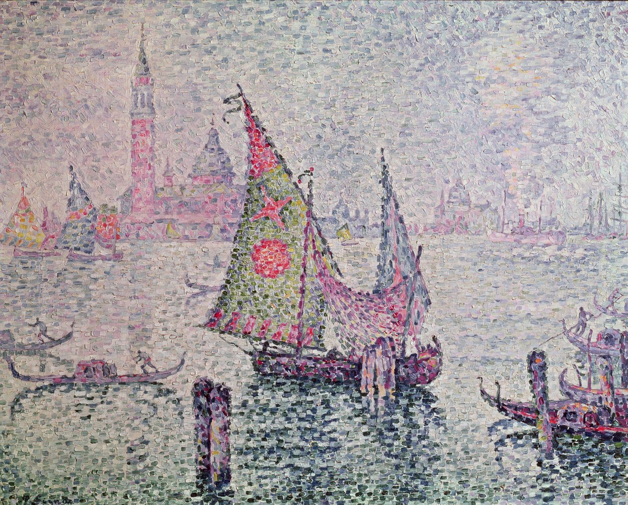 A Vela Verde, Veneza, 1904 de Paul Signac