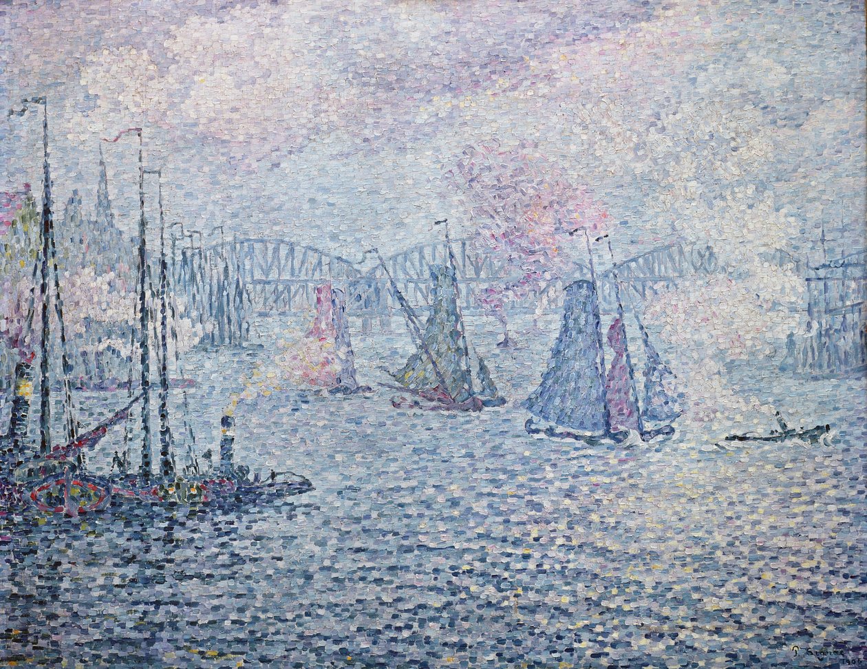 O porto de Roterdã, ou a fumaça, 1906 de Paul Signac