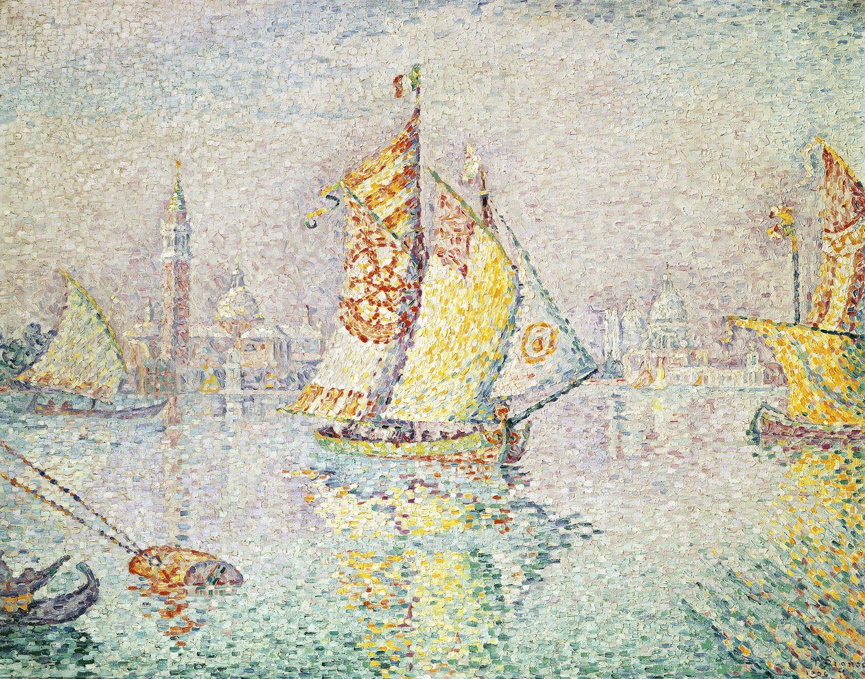 A Vela Amarela, Veneza, 1904 de Paul Signac