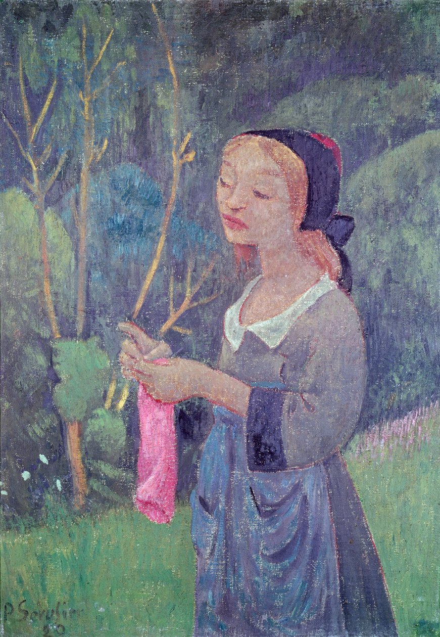 Rapariga com uma meia-calça rosa ou bretão jovem tricô, 1920 de Paul Sérusier