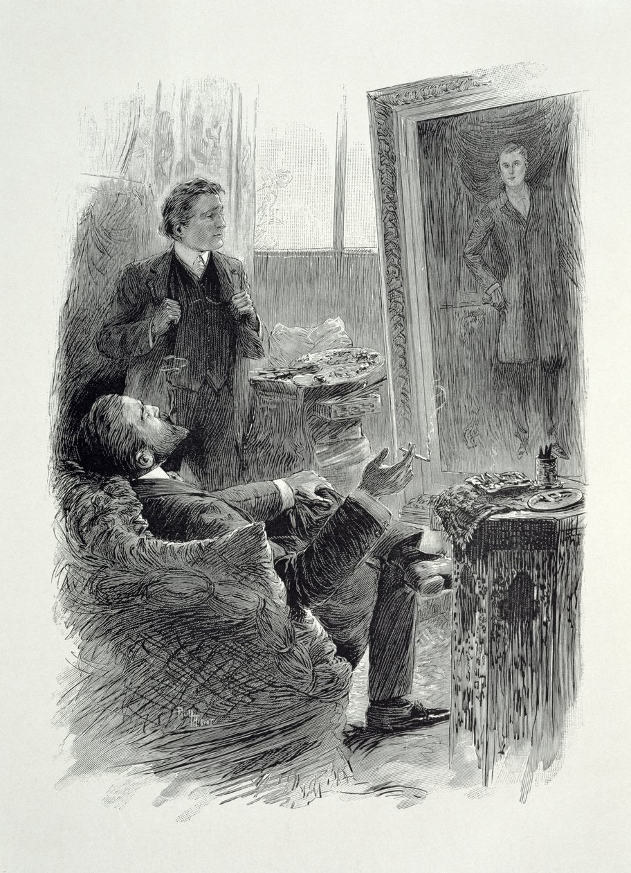 Ilustração de &39;O retrato de Dorian Gray&39; por Oscar Wilde (1854-1900), gravado por E. d&39;Ete de Paul Thiriat