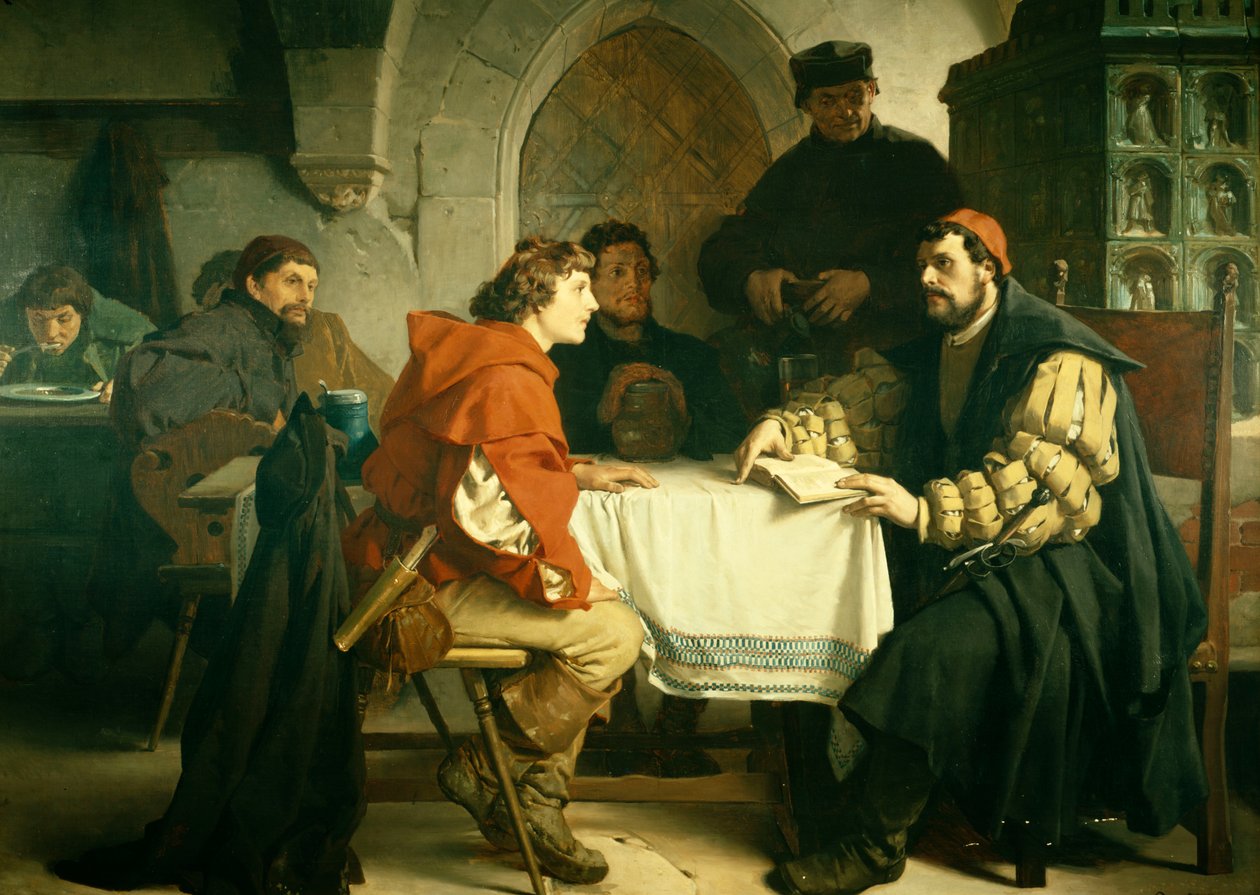 Lutero no &39;Urso Preto&39; em Jena, 1873 de Friedrich Paul Thumann
