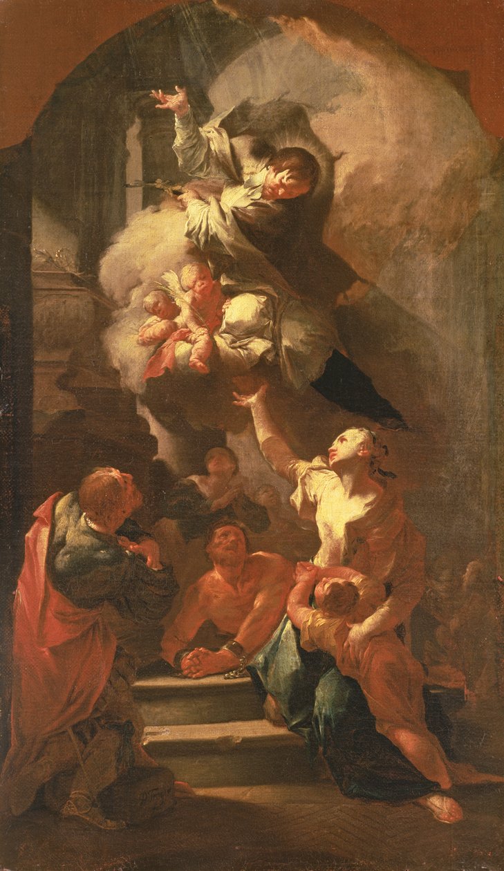São João de Nepomuk, consolando os oprimidos, c.1748 de Paul Troger