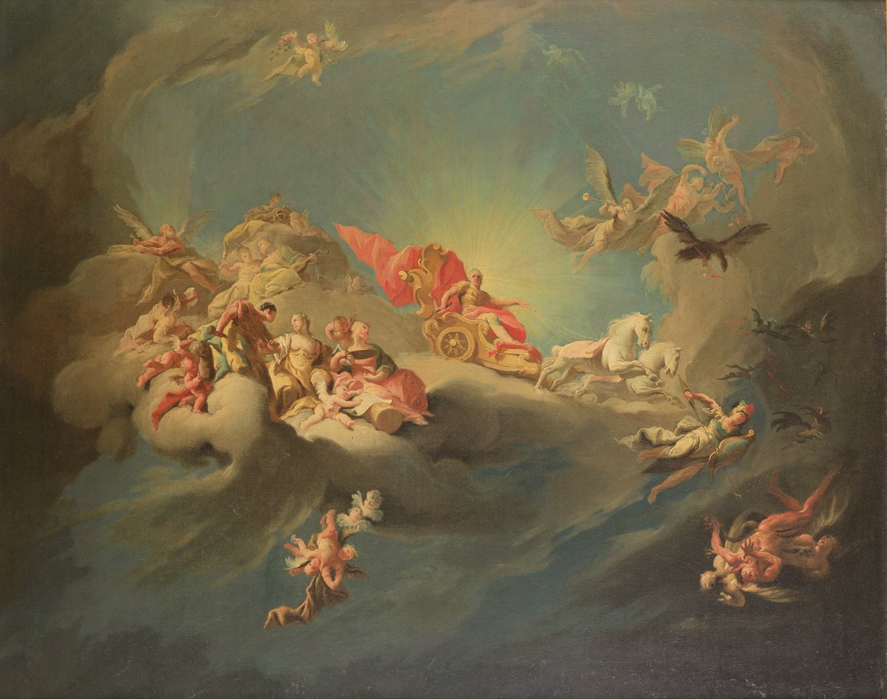 A apoteose do imperador Carlos VI (1685-1740) sob o disfarce de Apolo de Paul Troger