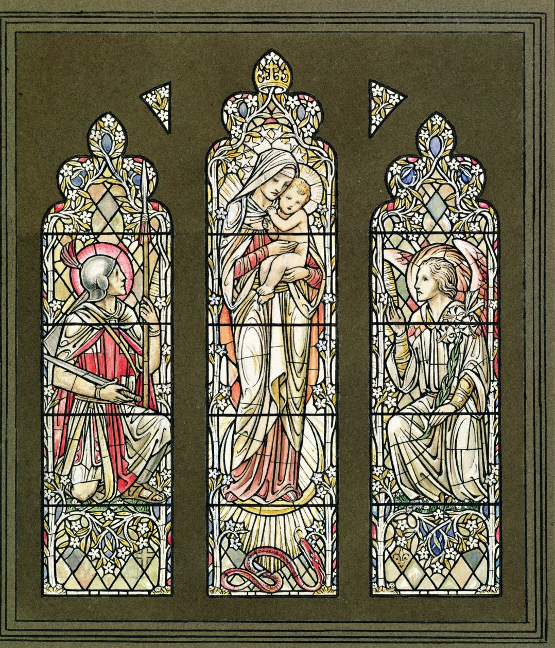 Design para um vitral, final dos anos 20 de Paul Vincent Woodroffe
