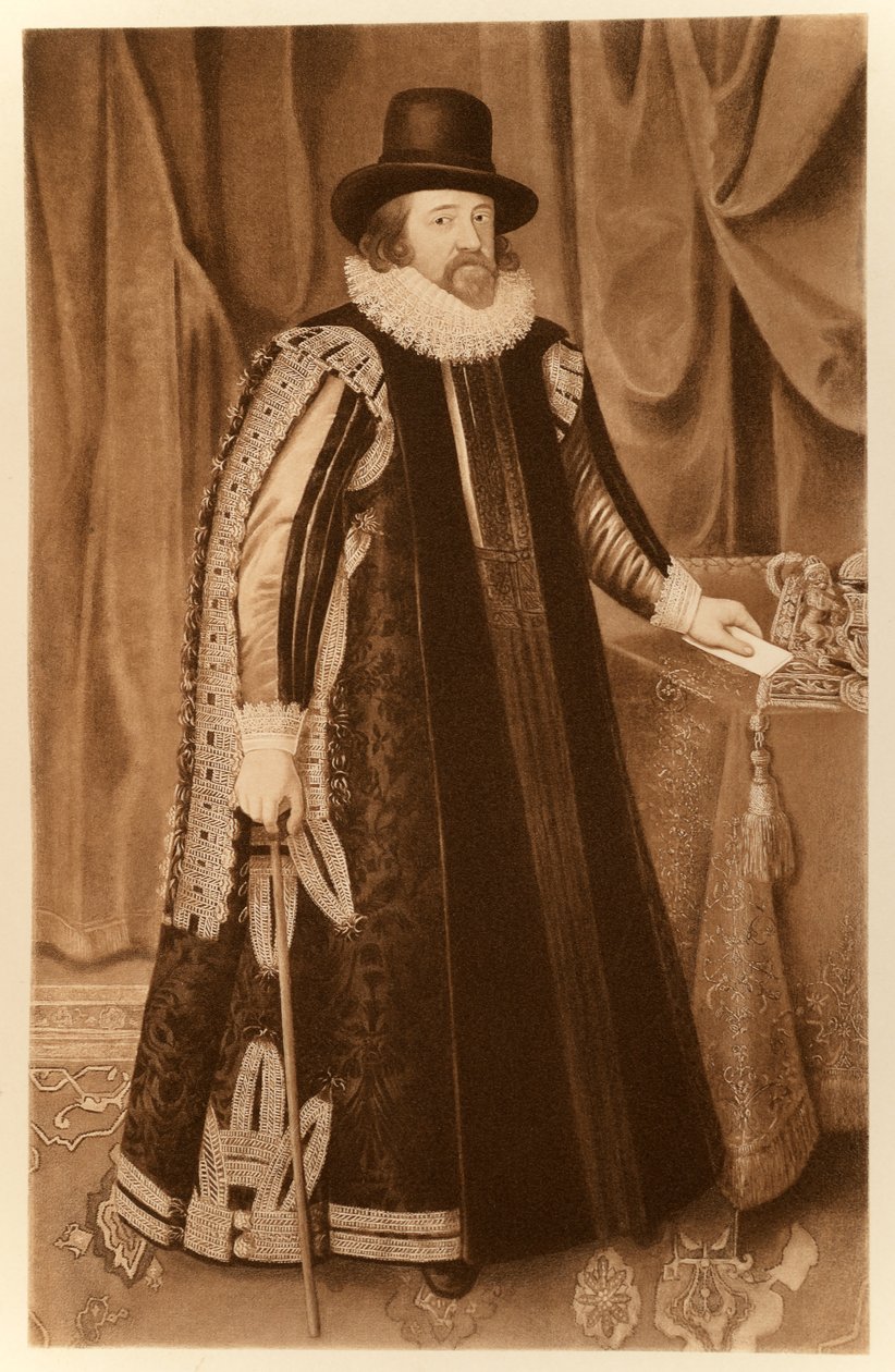 Francis Bacon, Visconde de St Albans, de &39;James I and VI&39;, impresso por Manzi Joyant und Co. Paris, 1904 (collotype) de Paul van Somer