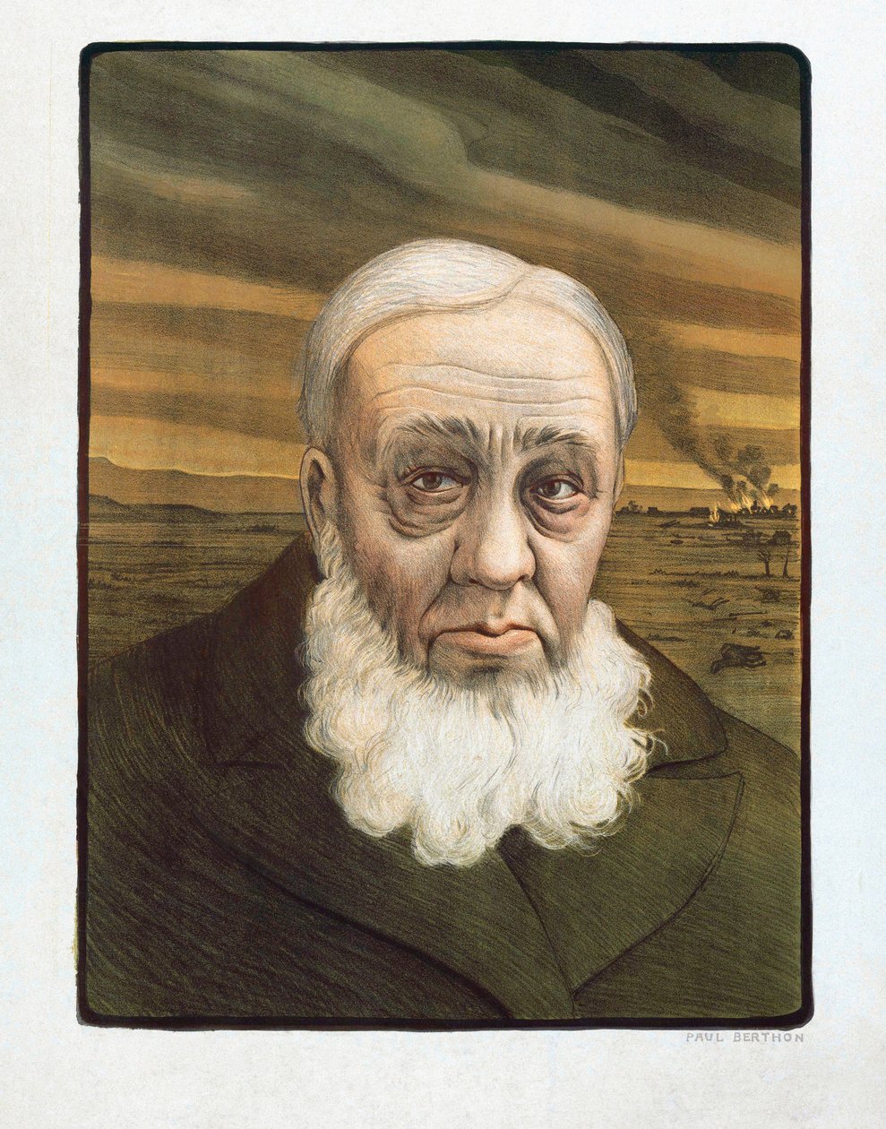 Paul Kruger retrato (1825-1904) (gravura) de Paul (after) Berthon