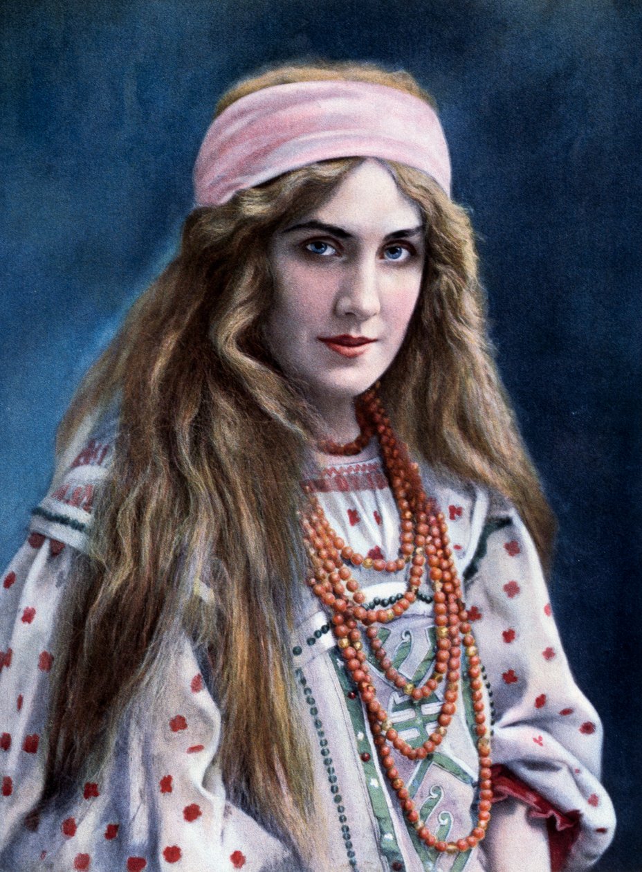 Marguerite Carre (1880-1947) no papel de Snegourotchka, em Snow Maiden, de Nikolai Rimsky-Korsakov (1844-1908) de Paul (after) Nadar