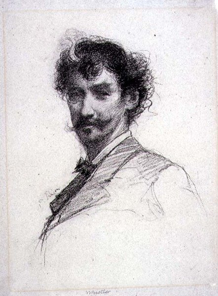 Retrato de James Abbott McNeill Whistler (1834-1903) (fotogravura) de Paul Adolphe Rajon