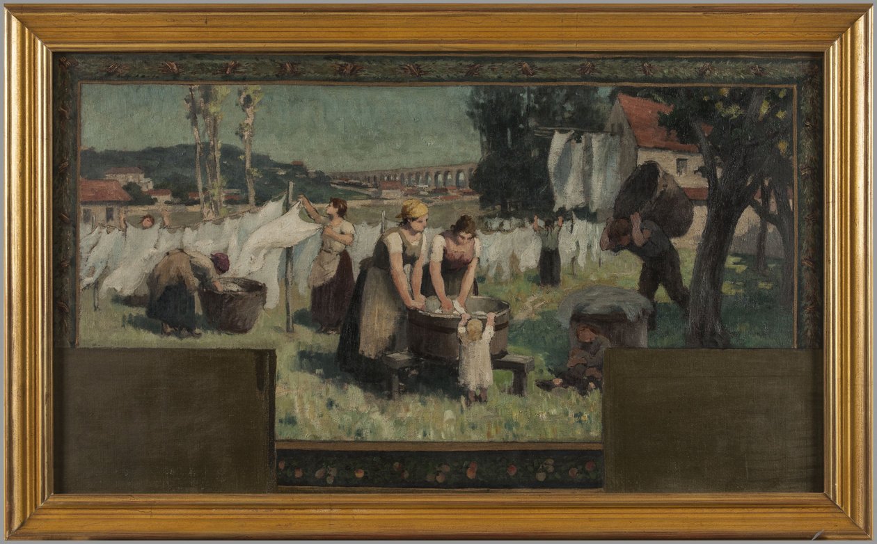 Esboço para a Câmara Municipal de Arcueil-Cachan: Les Blanchisseuses de Paul Albert Baudouin