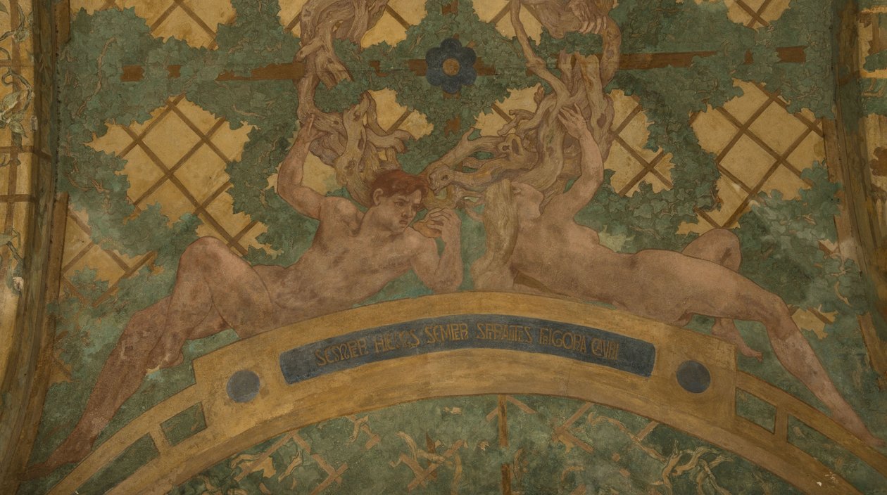 As estações do ano : inverno, entre 1909 e 1910 (cenário arquitetónico) de Paul Albert Baudouin