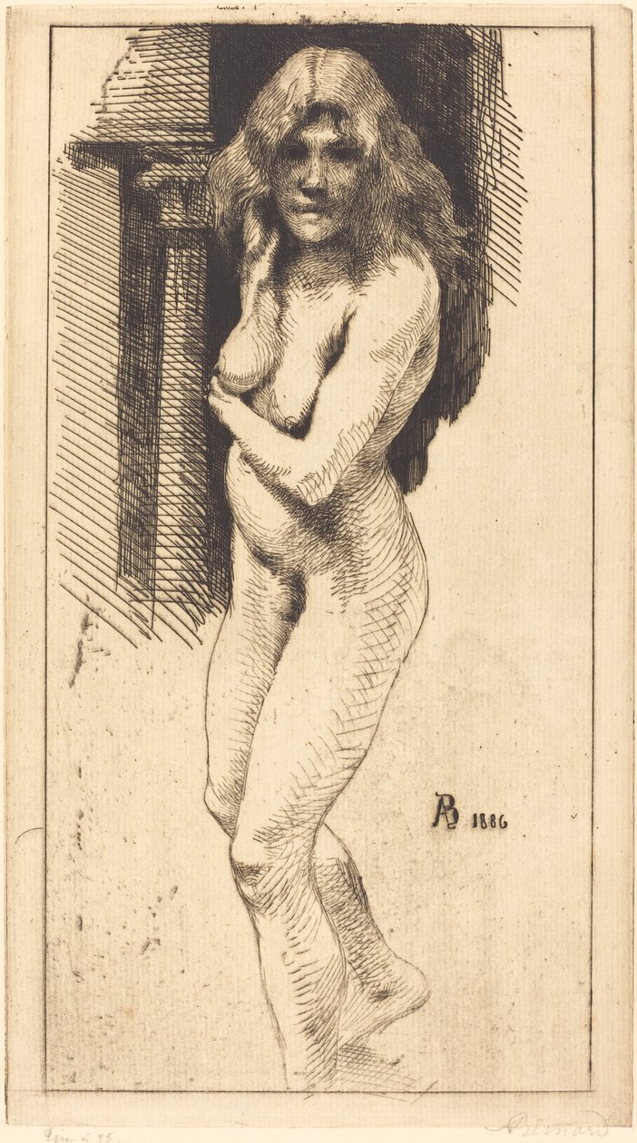 Carmen em pé no debute Nue Carmen nue, 1886. de Paul Albert Besnard