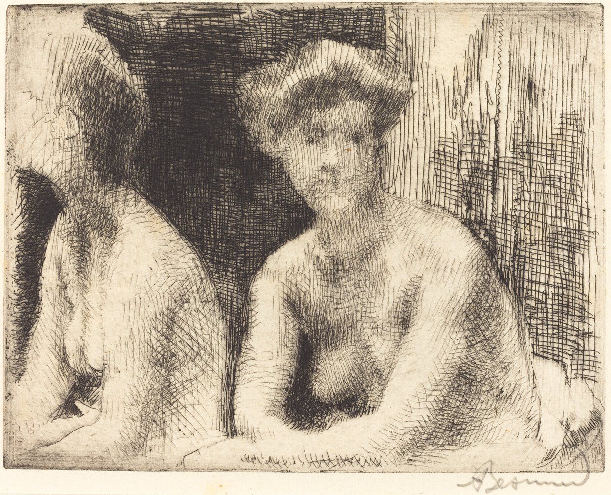 Mulher nua por um espelho de Paul Albert Besnard