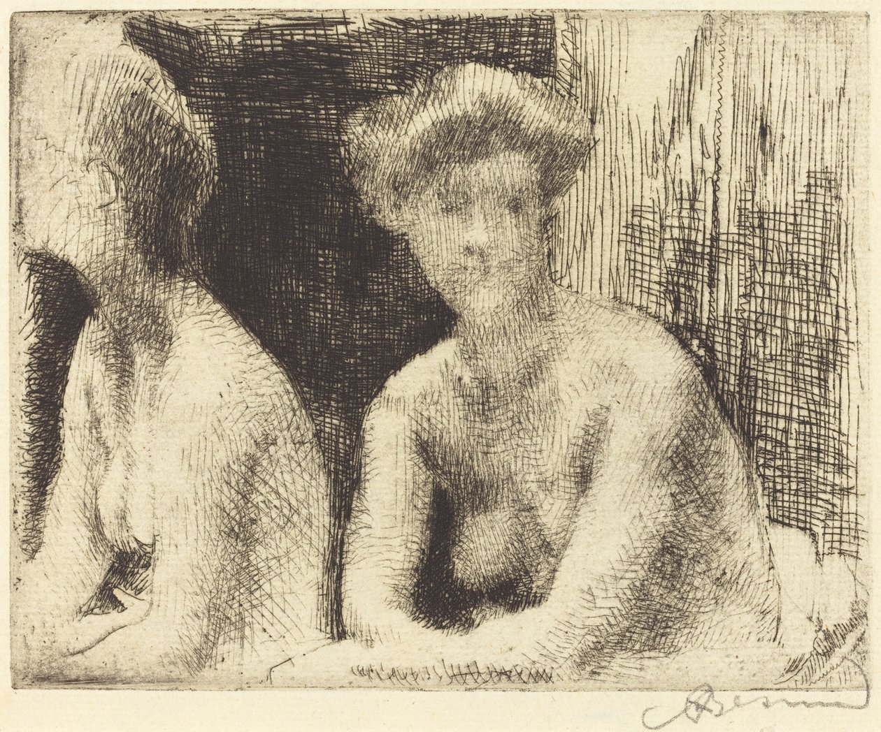 Mulher nua por um espelho de Paul Albert Besnard