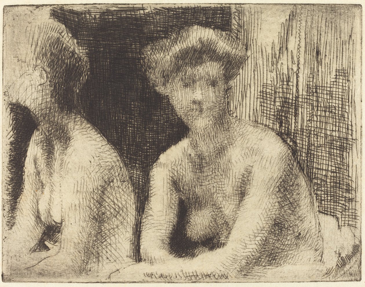 Mulher nua por um espelho de Paul Albert Besnard