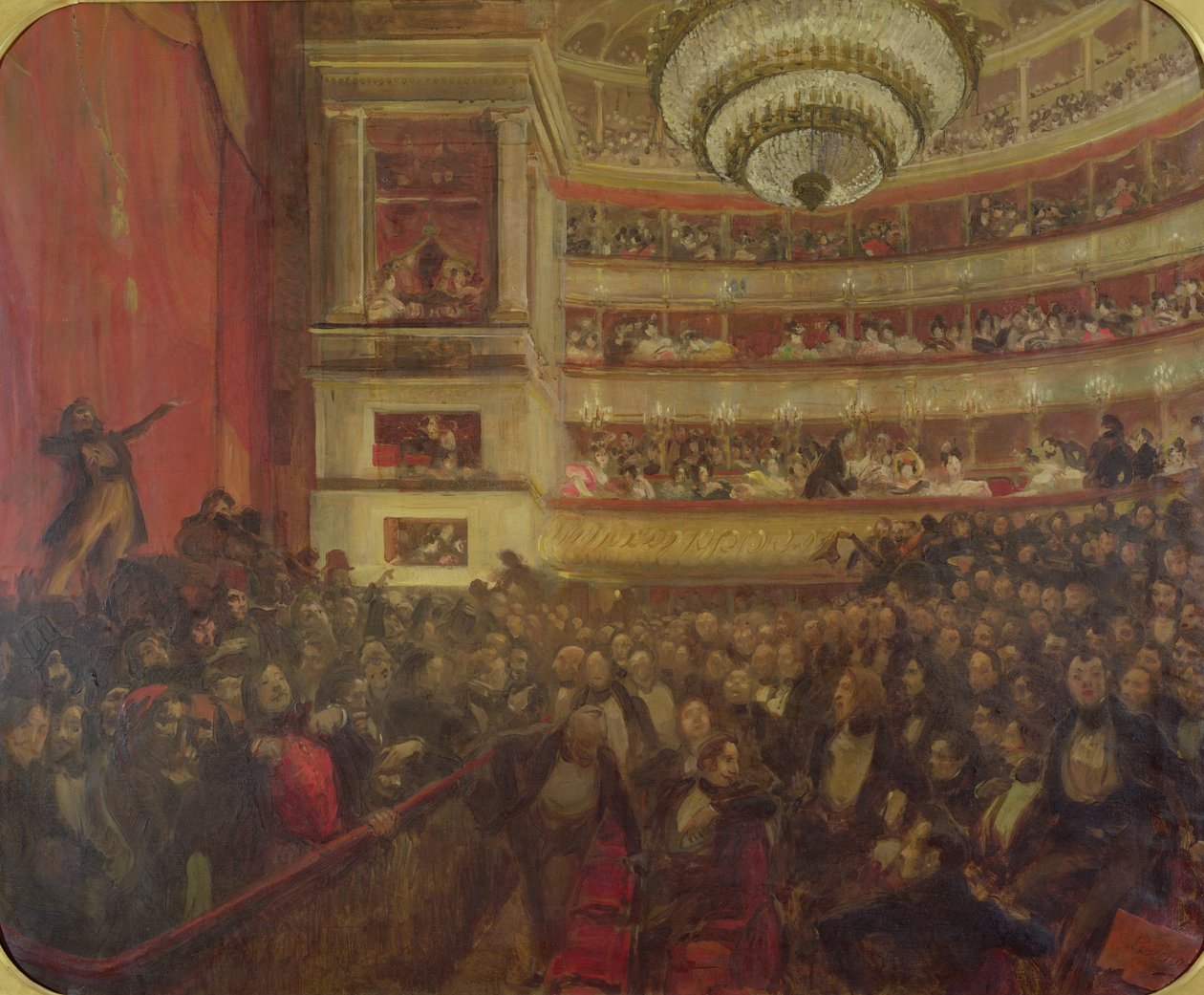 Performance de &39;Hernani&39; por Victor Hugo (1802-85) em 1830, c.1902-03 de Paul Albert Besnard