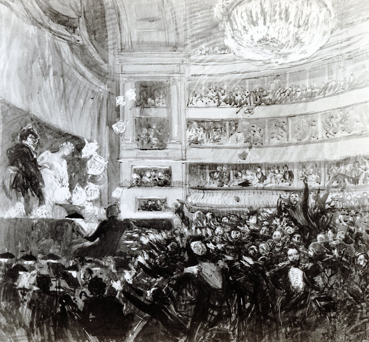 A Batalha de Hernani na Comédie Française em 25 de fevereiro de 1830, 1909 de Paul Albert Besnard