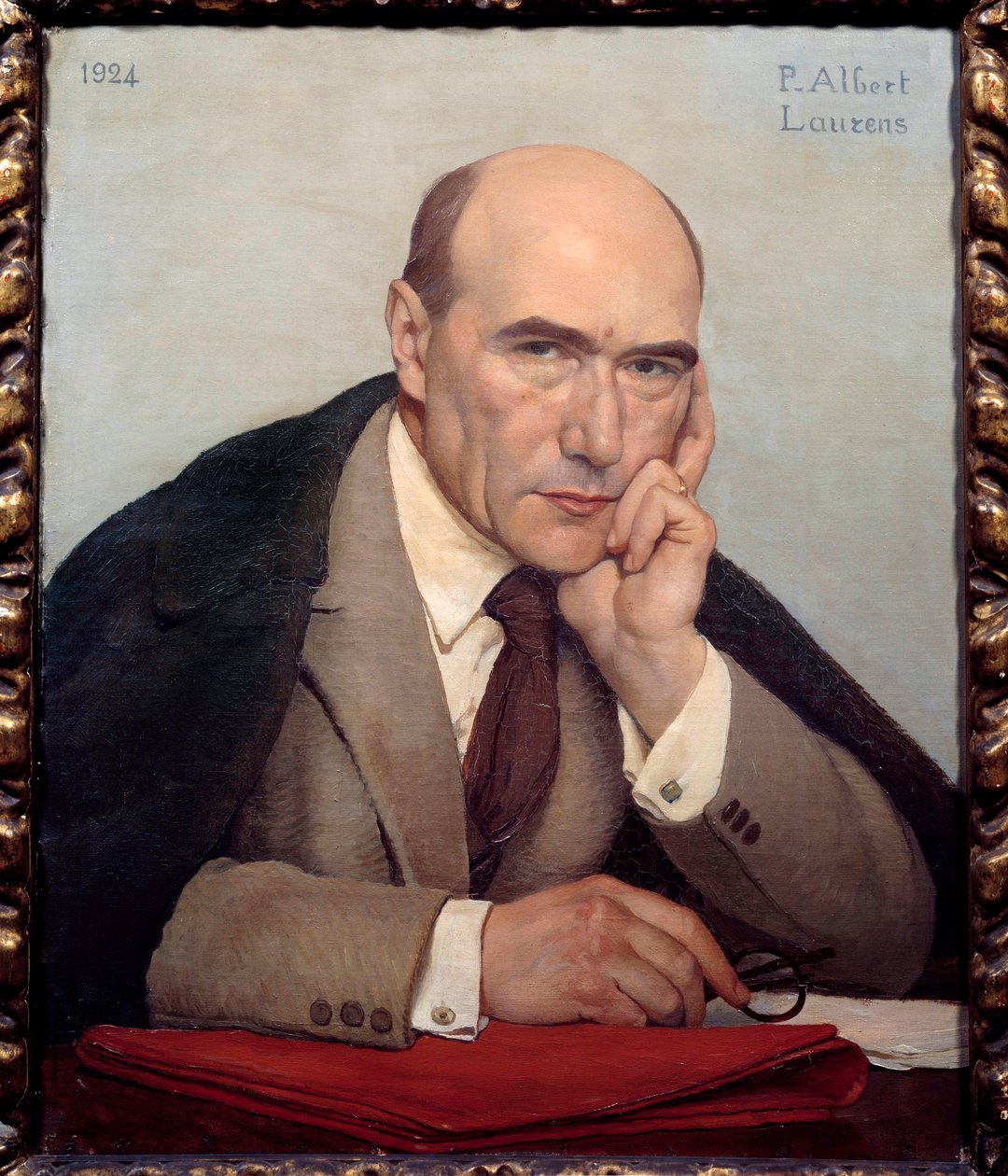Retrato do escritor francês Andre Gide (1869-1951) de Paul Albert Laurens