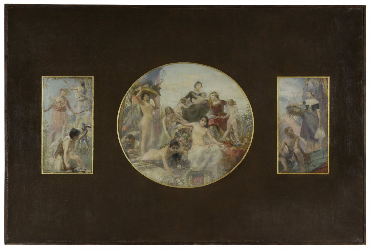 Esboço para a sala de jantar do Hôtel de Ville de Paris: La Chasse. L