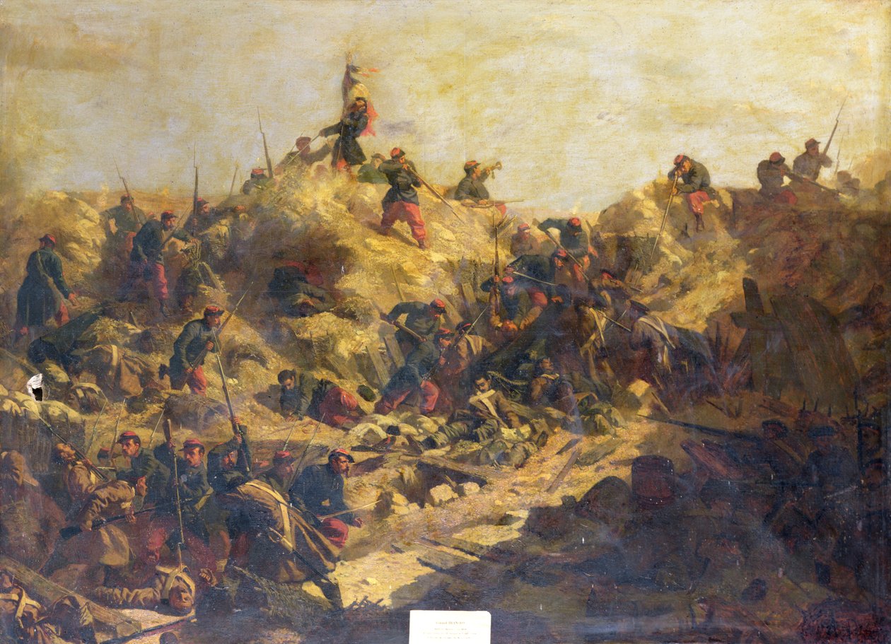 Tomada da Colina Estratégica durante o Cerco de Sevastopol e morte do General Brancion, 7 de Junho de 1855 de Paul Alexandre Protais