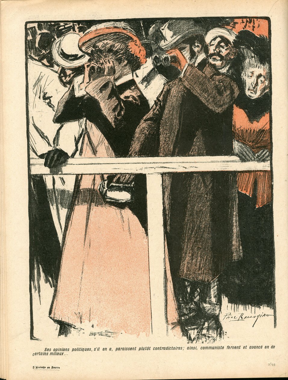 A Placa de Manteiga, Satirical em Cores de Paul Balluriau