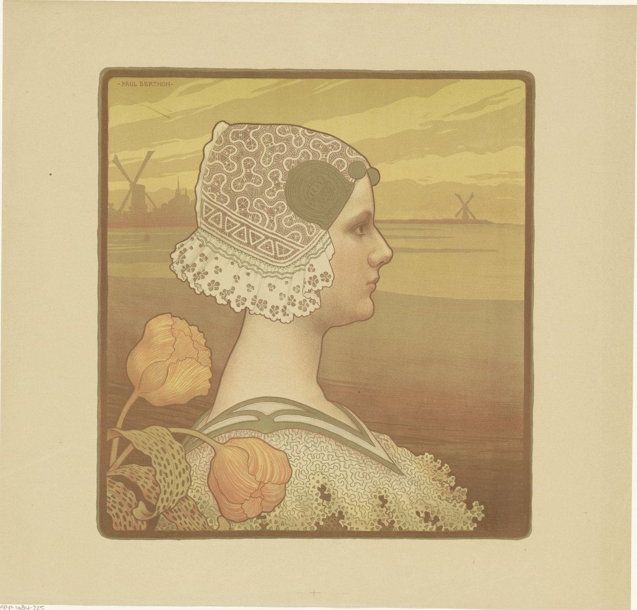 Retrato de Wilhelmina, Rainha dos Países Baixos de Paul Berthon