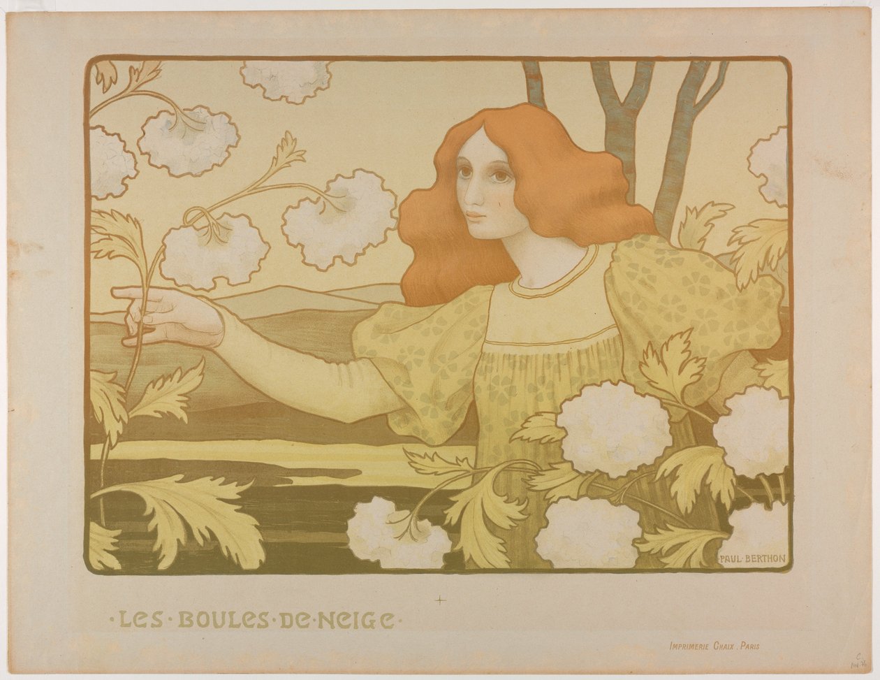 Bolas de neve, c.1900 (litografia a cores) de Paul Berthon