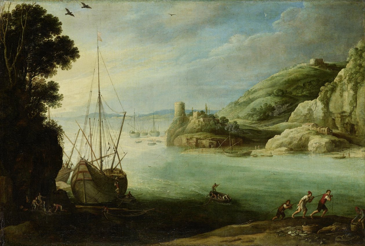 Costa marítima montanhosa de Paul Bril