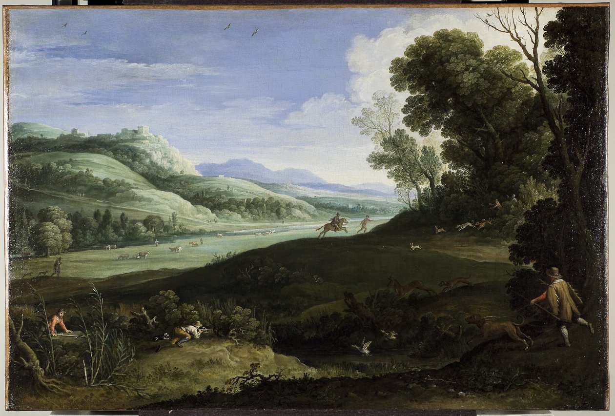 Paisagem com caçadores de Paul Brill or Bril