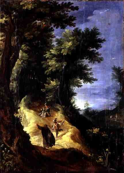 Assassinato de Dois Frades Dominicanos (óleo sobre tela) de Paul Brill or Bril