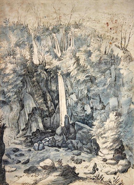 Cachoeira perto de Tivoli (caneta e preto dentro com lavagem) de Paul Brill or Bril