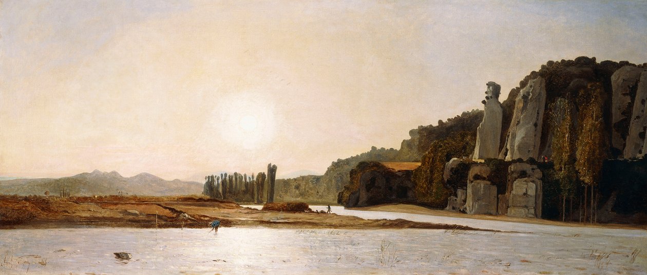 Nascer do sol nas margens do Durance em Mirabeau, 1865 de Paul Camille Guigou